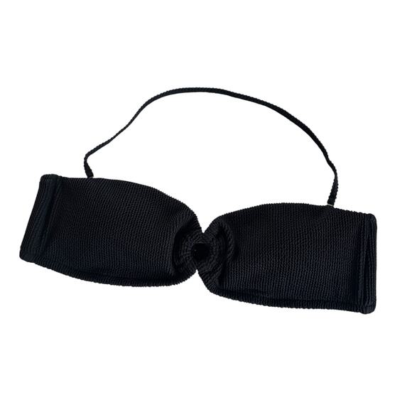 J.Crew Bandeau Black Scrunchie Bikini Top with O-ring Women’s Swimwear Size XXL - Picture 1 of 8